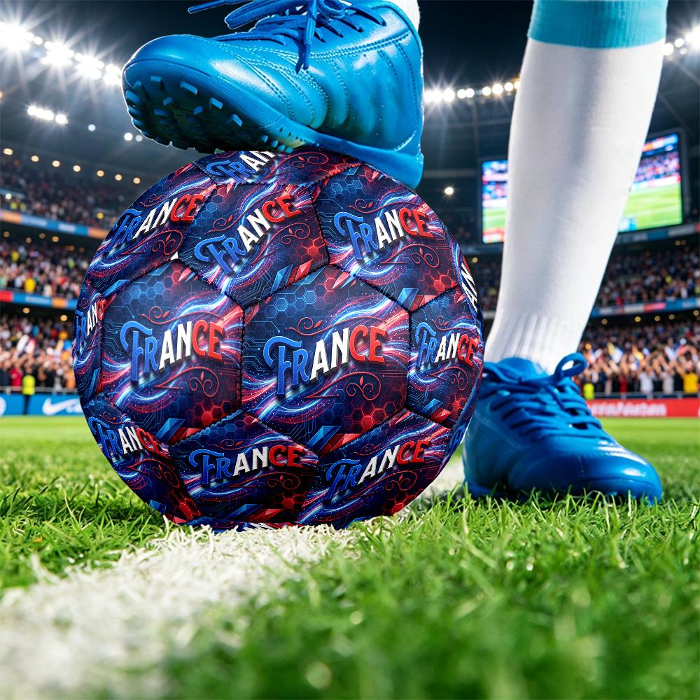 France Football Напечатанный Размер 5 Футбольный Мяч Износостойкий Стандартный Тренировочный Мяч для Взрослых Подарок для Фанатов для Матчей в Помещении и на Открытом Воздухе Спортивный