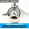 ANGELWING Ожерелье с крыльями ангела, подвеска в виде золотого снитча с крыльями и медальоном в виде часов