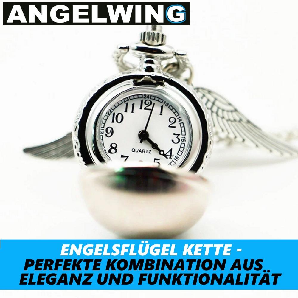ANGELWING Ожерелье с крыльями ангела, подвеска в виде золотого снитча с крыльями и медальоном в виде часов