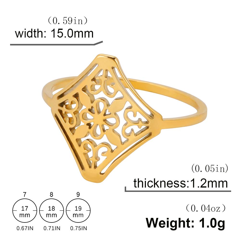 Cazador Stainless Steel Aesthetic Filigree Women's Ring Jewelry Adjustable Rings Birthday Party Wedding Gifts 2026 Wholesae New