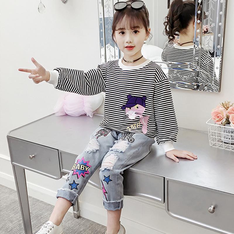 Модные повседневные джинсы для девочек, детские брюки-роботы с принтом граффити, джинсы для девочек, детские джинсовые джинсы, джинсы Macacao Infantil