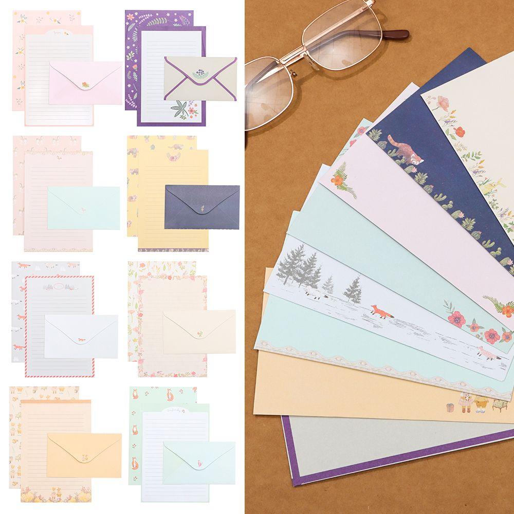 Pattern Flower Printing Letter Stationery With Envelopes 3PCS Writing Paper 6PCS Variety Designs