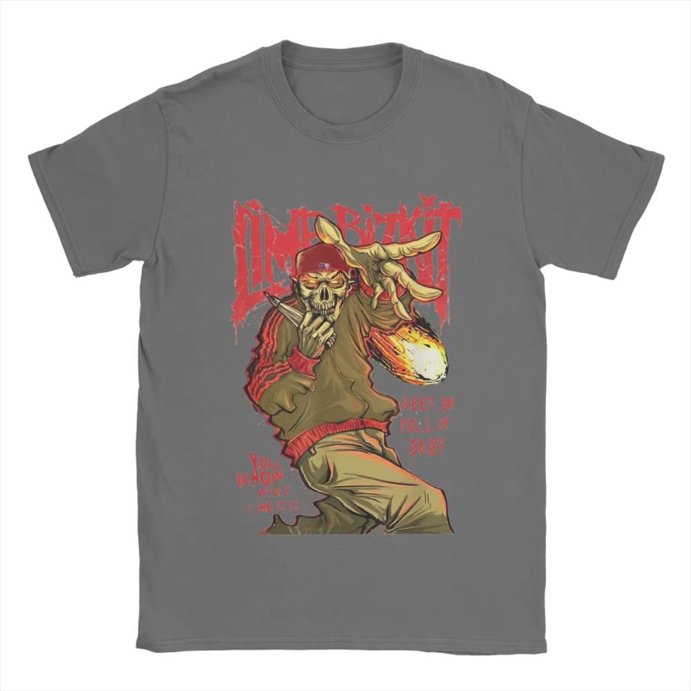 Limp Bizkit Band Мужские Женские Футболки с Принтом Потрясающие Футболки Короткий Рукав Круглый Вырез Мужские Футболки Чистый Хлопок Большие Размеры Топы