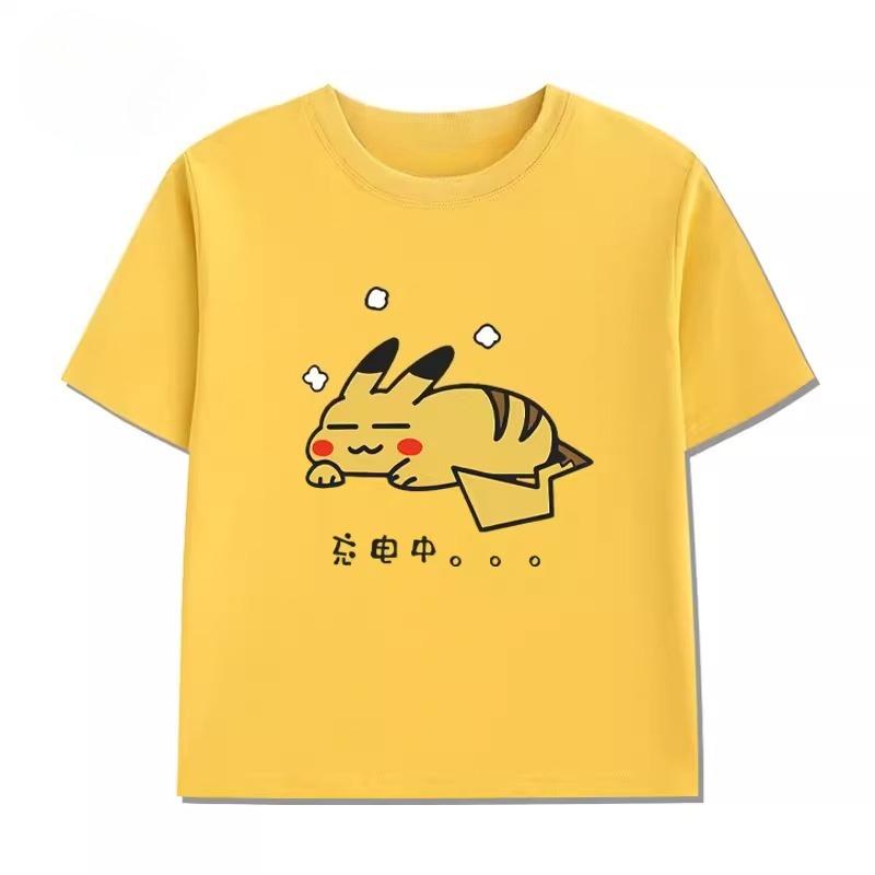 Potdemiel Summer New Pikachu Kids 100 Cotton TShirt Comfortable and Breathable Suitable for Boys and Girls