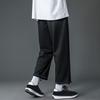 Мужские брюки весна-осень с завязками на талии и эластичным поясом, прямые, широкие, прямые, больших размеров, однотонные, свободные, уличные, спортивные брюки
