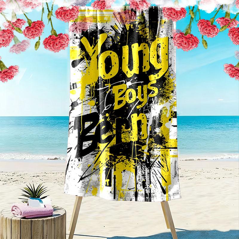 YB Print Beach Towel, Large Soft Quick Dry Towel for Beach Camping Swimming