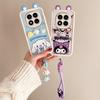KEYSION Милый чехол с 3D-мультяшным рисунком для Redmi Note 14 Pro 5G 14 Pro+ с браслетом, силиконовый противоударный чехол для телефона Xiaomi POCO X7