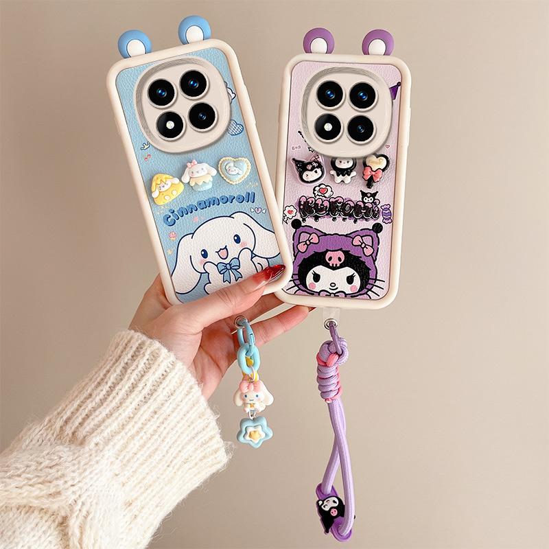 KEYSION Милый чехол с 3D-мультяшным рисунком для Redmi Note 14 Pro 5G 14 Pro+ с браслетом, силиконовый противоударный чехол для телефона Xiaomi POCO X7