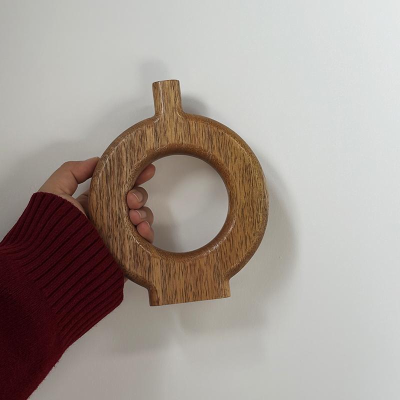 1 шт. Деревянные вазы Домашнее ремесло Орнамент Винтажный декоративный деревянный орнамент Настольный держатель для вазы с жареными цветами Прочный 3 размера