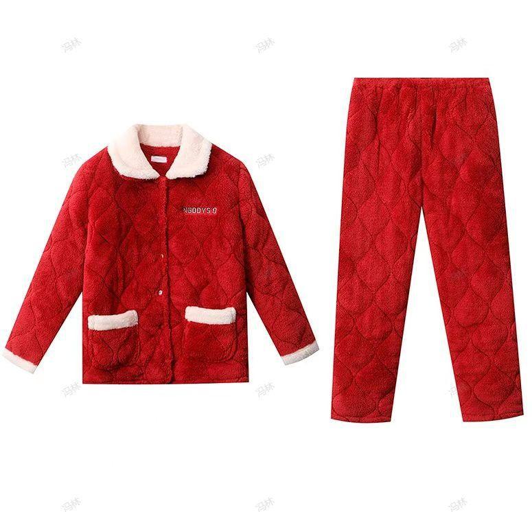 Женский костюм из кораллового флиса с подкладкой, трехслойный утолщенный, можно носить на улице, осенне-зимняя домашняя одежда, зимний флис, теплый