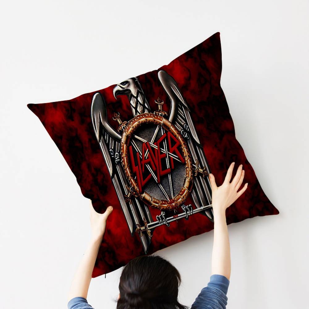 Подушка с изображением группы S-Slayer K-Kerry King 45*45см Наволочка Декоративная Наволочка для Домашней Подушки на Диван