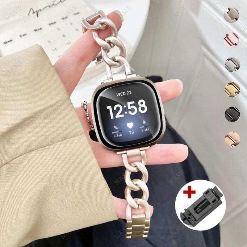 Металлический ремешок для Fitbit Versa 1/Versa 2/versa 3/Versa 4 Band Роскошный браслет-браслет для Fitbit Versa Lite/Sense 2 Strap