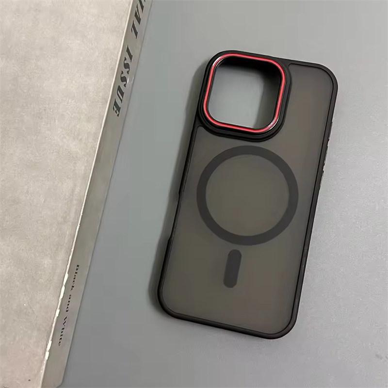 Матовый магнитный чехол с беспроводной зарядкой для iPhone 17 16 Pro Max 15 14 Plus 13 12 11 17 Air Противоударный бампер Полупрозрачная TPU накладка