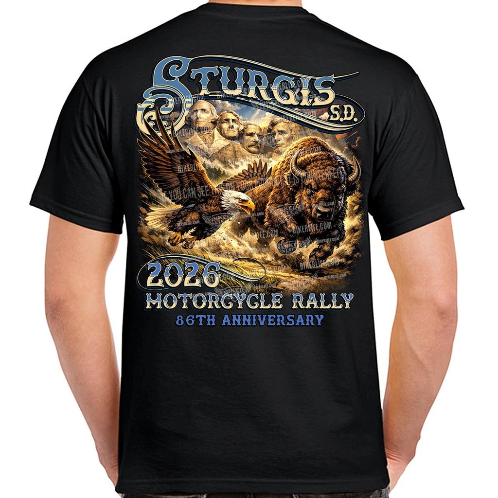 T-Shirt 2026 Sturgis Motorcycle Rally Rushmore Race No Harley