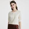 Gentle and Sweet: 100% Mulberry Silk 26 Year Spring/Summer Round Neck Aging Reduction Unique Printed Silk T-shirt for Women