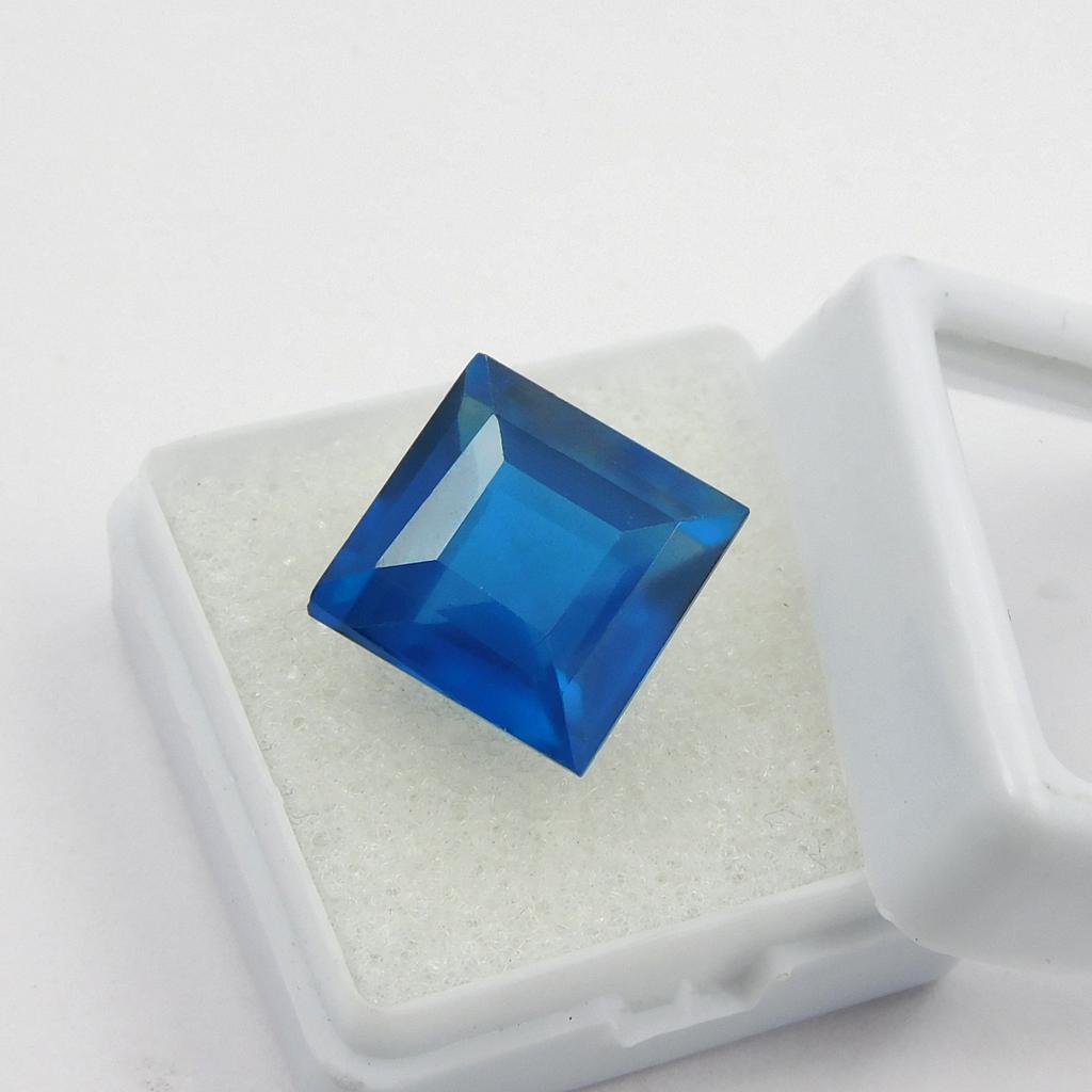 Natural Teal Sapphire Loose Gemstone 12.60 ct Square Cut Earing Size September Birthday Birthstone