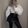 French Style Minimalist Crop Top Women Casual Long Sleeve Shirt Streetwear