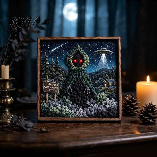 Handmade Textile Art Project 2PCS Dark Gothic DIY 3D Fabric Craft Kit, Sculpture Creative Design Set Project, Beginner Friendly Material Pack,
