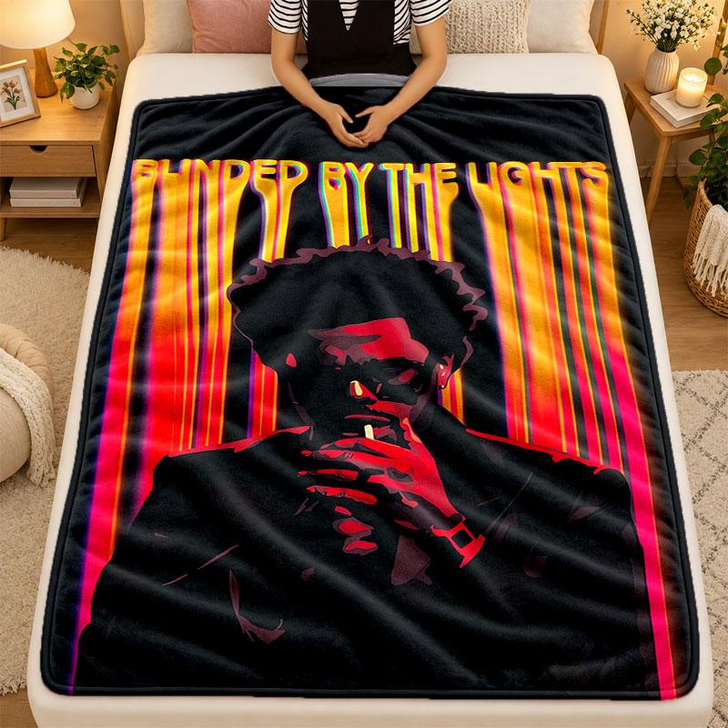 Flannel BlanketThe Weeknd Warm Soft Throw Blanket for Indoor Sofa Bed Living Room Use