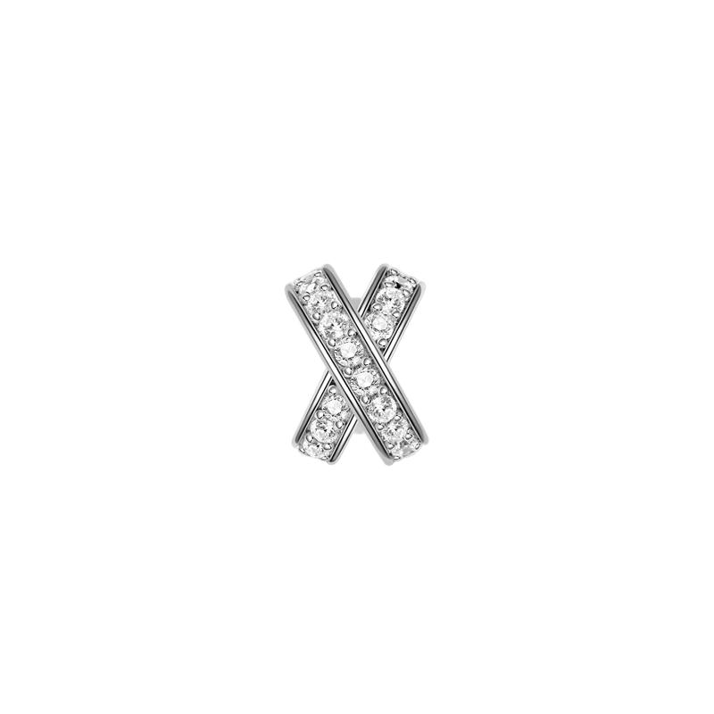 Sparking Butterfly Heart Clip Charm Beads Dangle Silver Bracelet Necklace For Diy Jewelry Women Gift