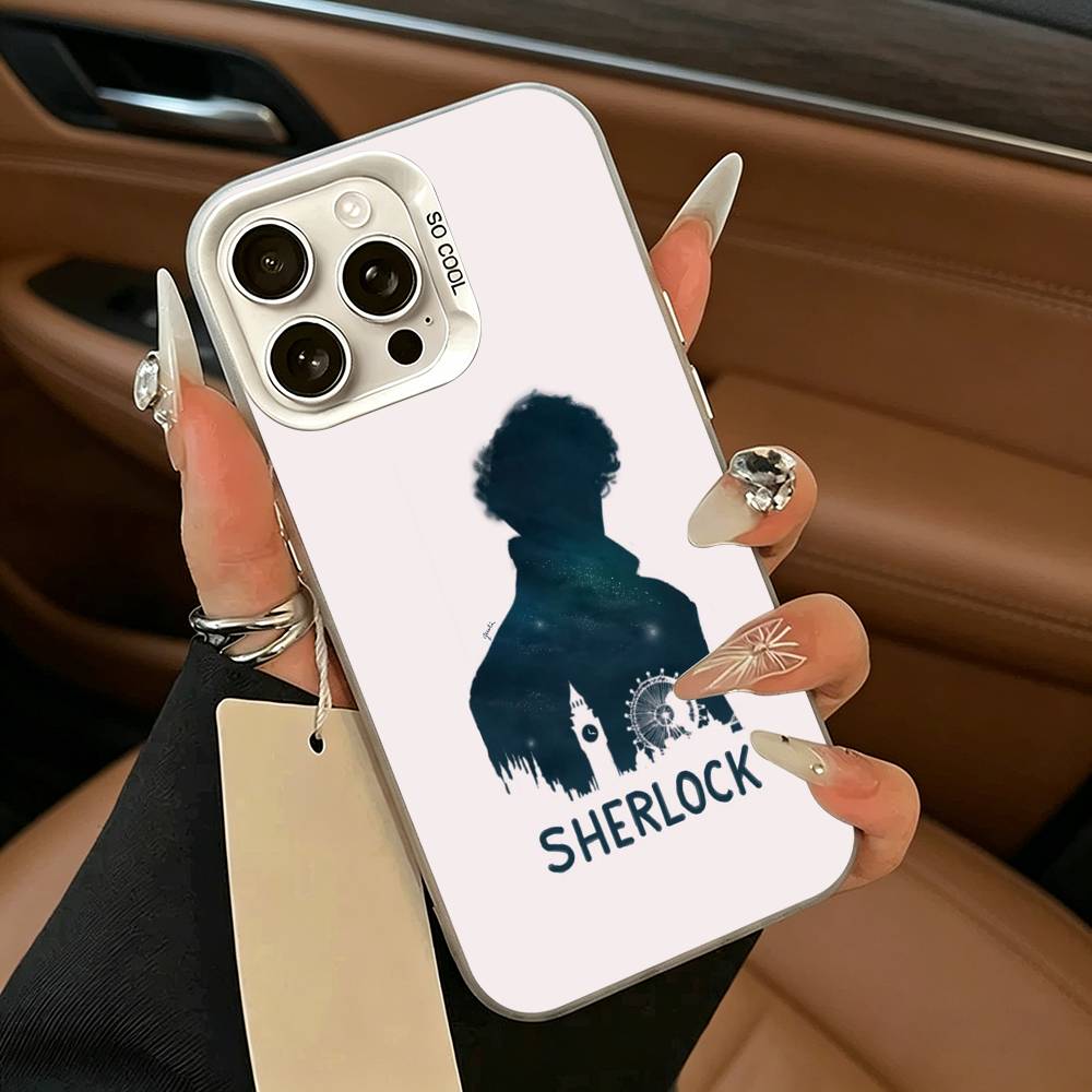 Классический британский чехол для телефона Шерлок Холмс Для iPhone 17,16,15,14,13,12,11 Plus,Pro Max,XS,Белый Серебристый чехол для телефона