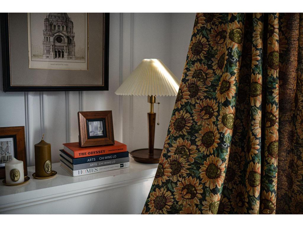 Imanki Подсолнух Жаккардовые Кисточки Шторы - Полузатемняющие Кухонные Шторы для Эркерного Окна