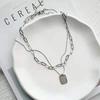 New Metal Double-layer Stacked Trendy Necklace, Female Personality, Hip-hop Collarbone Chain, Simple