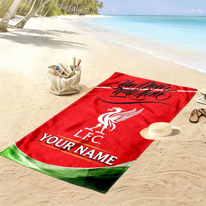 Custom Liverpool Print Beach Towel, Large Soft Quick Dry Towel for Beach Camping Swimming