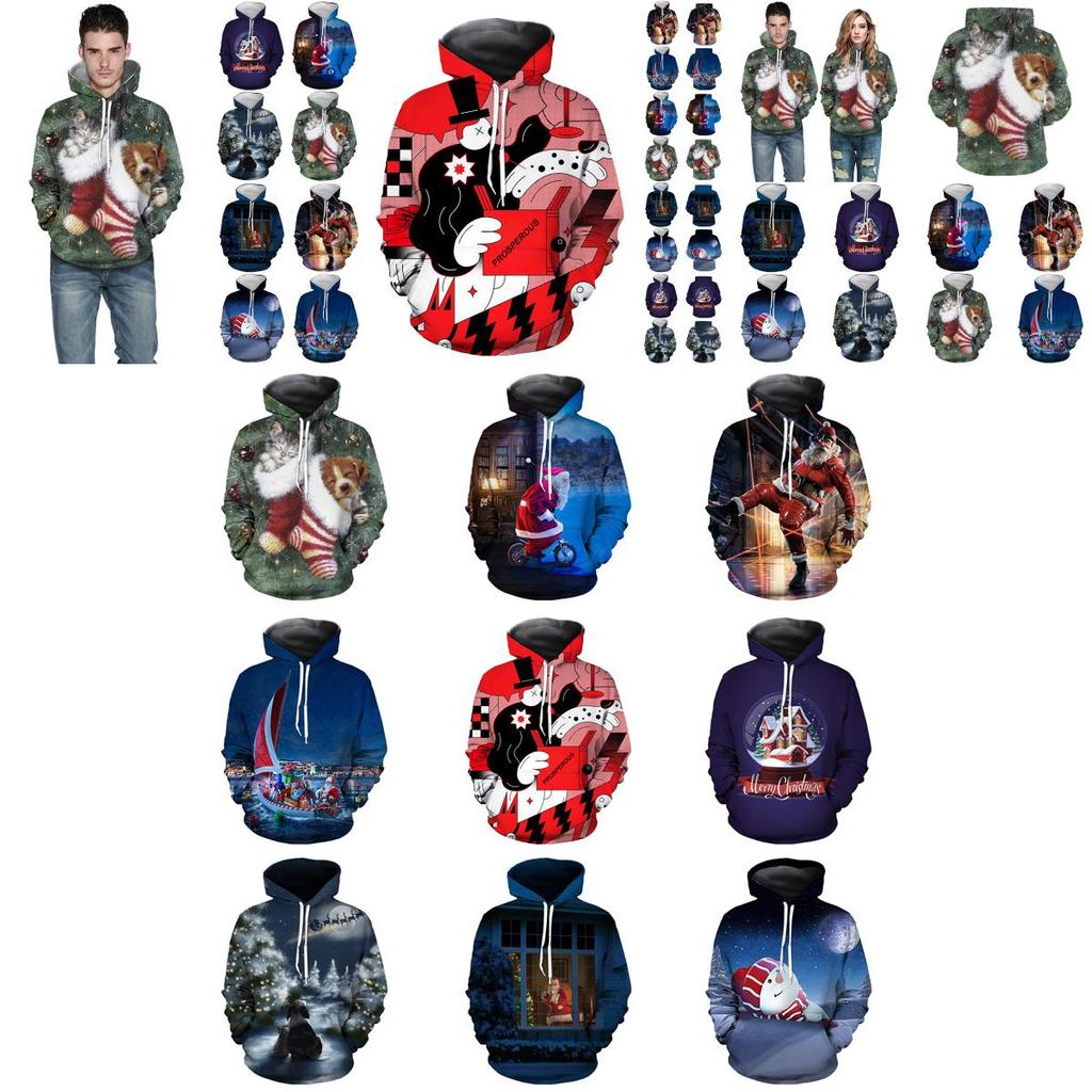 Уютный Мягкий Мужской Женский Рождественский 3D Уродливый Худи Свитер Пуловер Для Рождественских Вечеринок