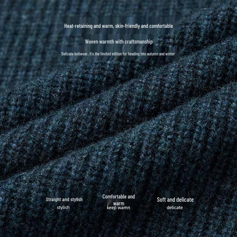 ROMON Men's 100% Merino Wool Half-Zip Casual Sweater