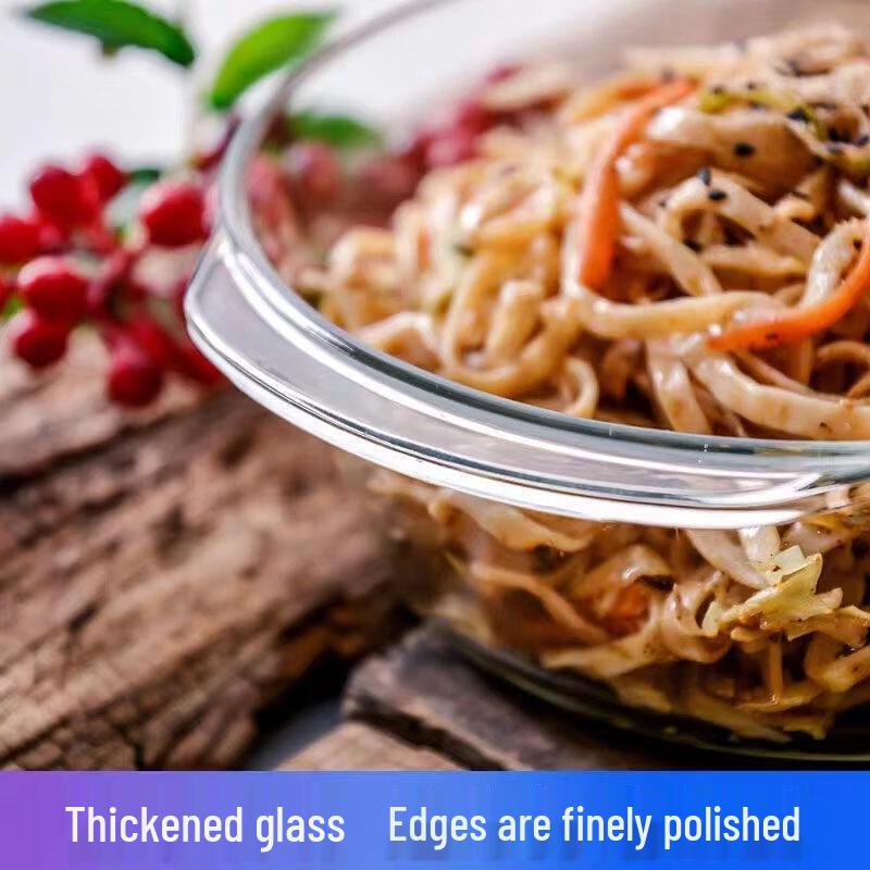 Жаропрочная стеклянная миска Flavinmci с ручкой