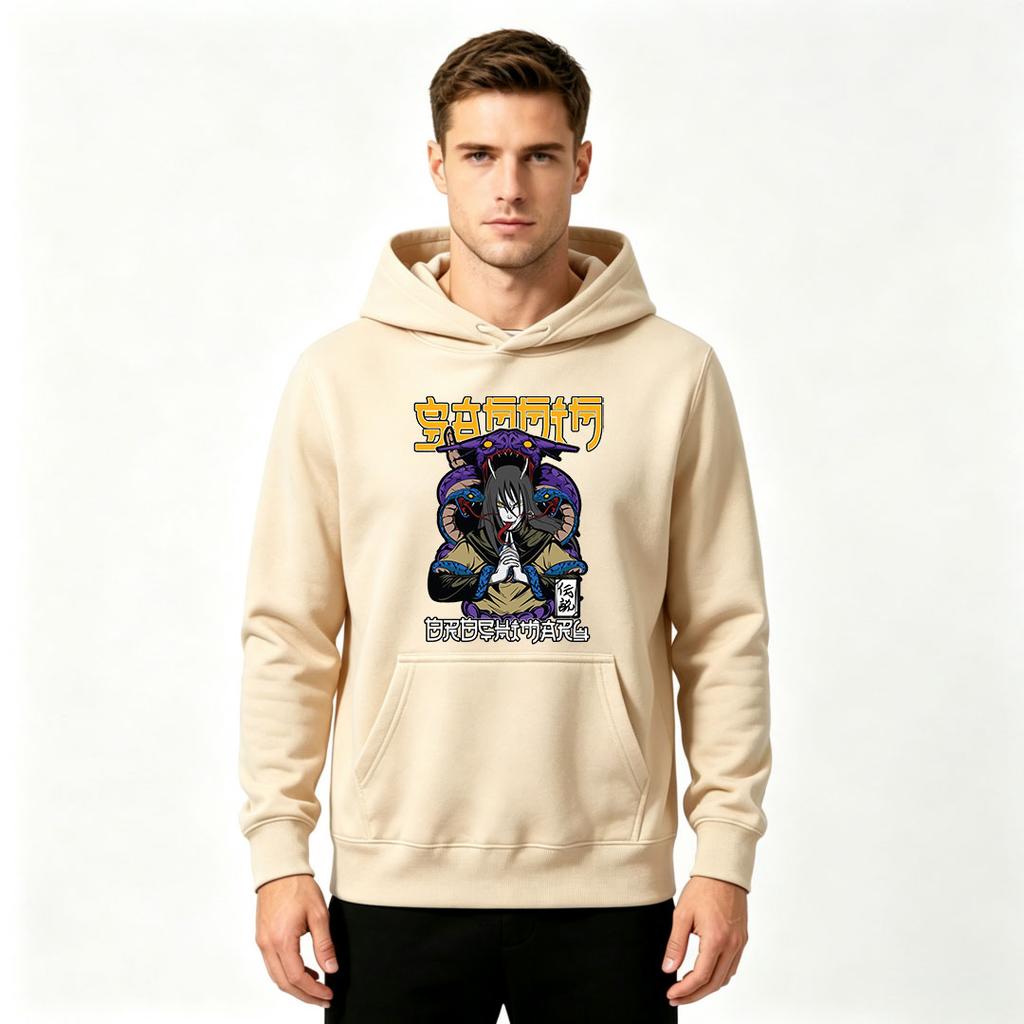 Men's Crewneck Sweatshirt Cool Anime Snake Character Print Casual Long Sleeve Pullover Hoodie for Daily Wear