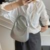 Solid Color French Underarm Bag Elegant Texture Handbag Storage Bag PU Hobo Bag  Shopping