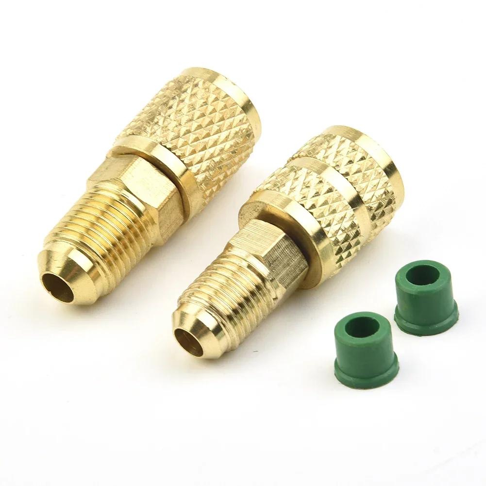 Латунный адаптер 5/16 SAE F Быстроразъемные соединения к 1/4 SAE M Резьба 5/16 SAE M к 1/4 SAE Для хладагентов R410 R32 R22 Адаптер для кондиционера