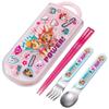 Lunch Box Trio Set Chopsticks Spoon Fork Kids Cutlery Antibacterial Treatment Easy To Open Sliding Type Made In Japan Paw Patrol GIRL PUP Girls