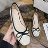 Fashion Designer Square Toe Bowtie Flats Women Quilted Shoes Color Block Loafers Mujer Roll-Up Ballerinas Ladies Office Dress Moccasins