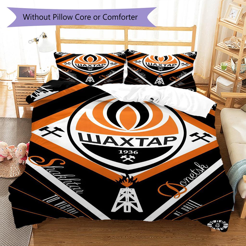 FC Shakhtar Donetsk RugPattern Bedding Quilt Set Quilt Cover Pillowcase Home Decoration Birthday Gift (1 * duvet cover + 2 * pillowcase, without core)
