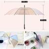 Transparent Clear Colour Umbrella Creative Rainbow Kids Small Fresh Long Handle Automatic Rainny Umbrella Laser Umbrella