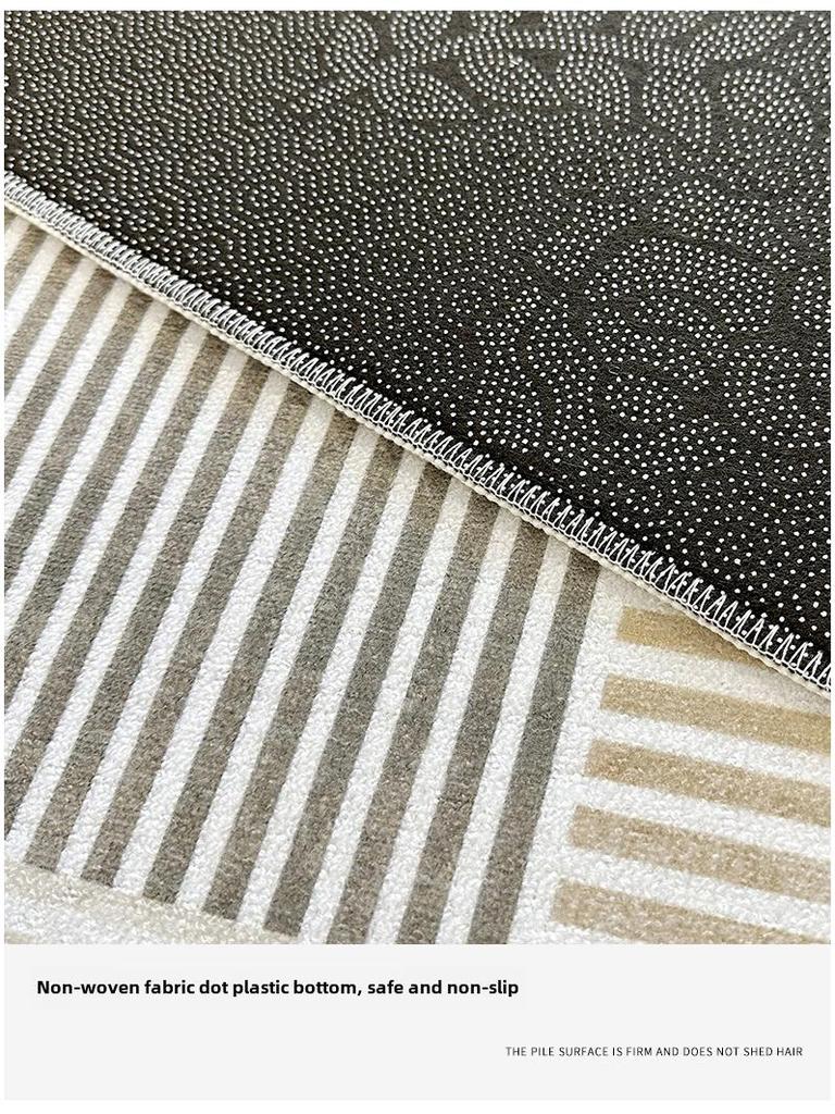 Современный простой кремовый бархатный ковер Loop - нескользящий коврик для гостиной, веранды, спальни или у кровати