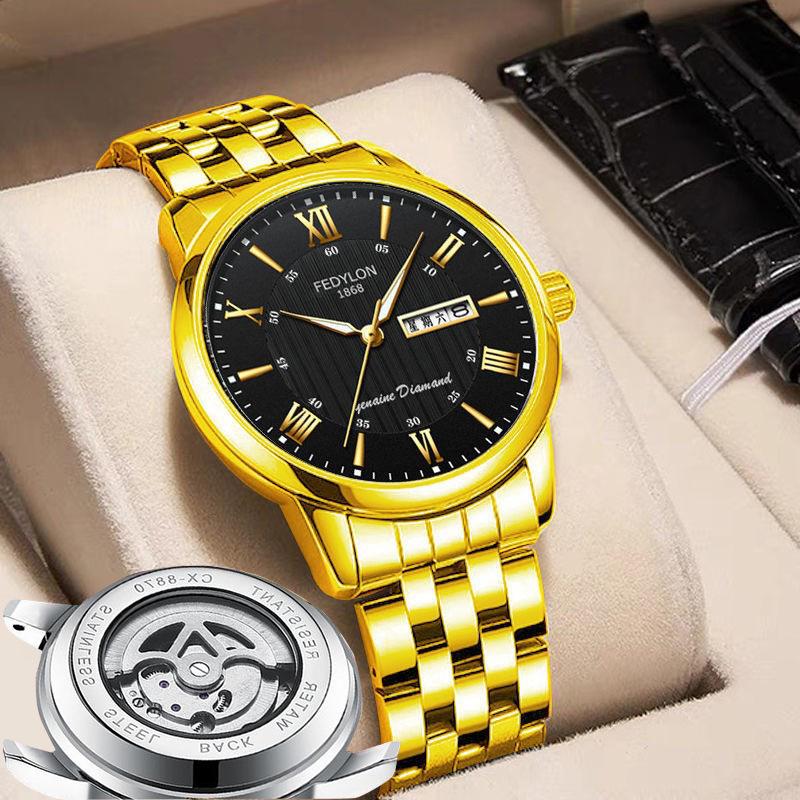 Watch Men's True Tourbillon Fully Automatic Non-Mechanical Watch Double Calendar Waterproof Brand Trendy Men's Watch