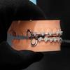rhinestone Charm Teeth Grillz Double Glossy Love Drill Braces Men Women Jewelry  Tooth Socket