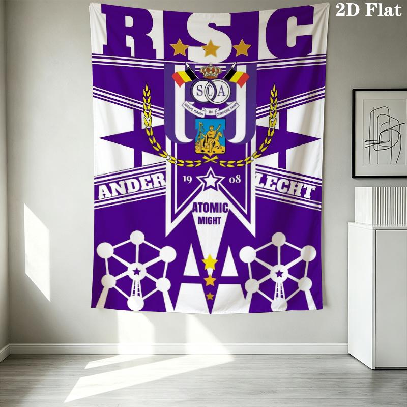 Rsc Anderlecht Wall Tapestry Aesthetic Wall Hanging Printed Fabric Blanket Decorative Tapestries For Bedroom Living Room Home Decor
