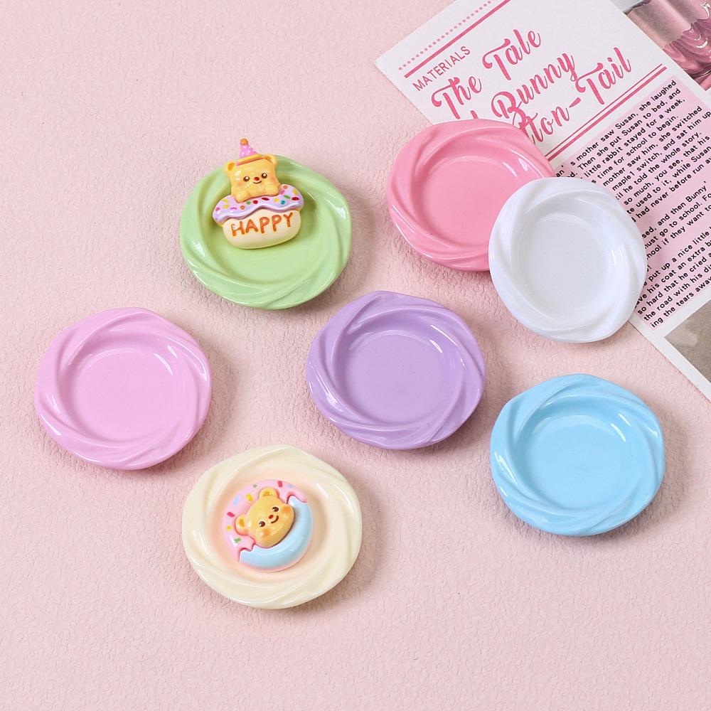 Cartoon Multicolor Swirl Plate Resin Glue DIY Accessories for Hairpins & Magnets