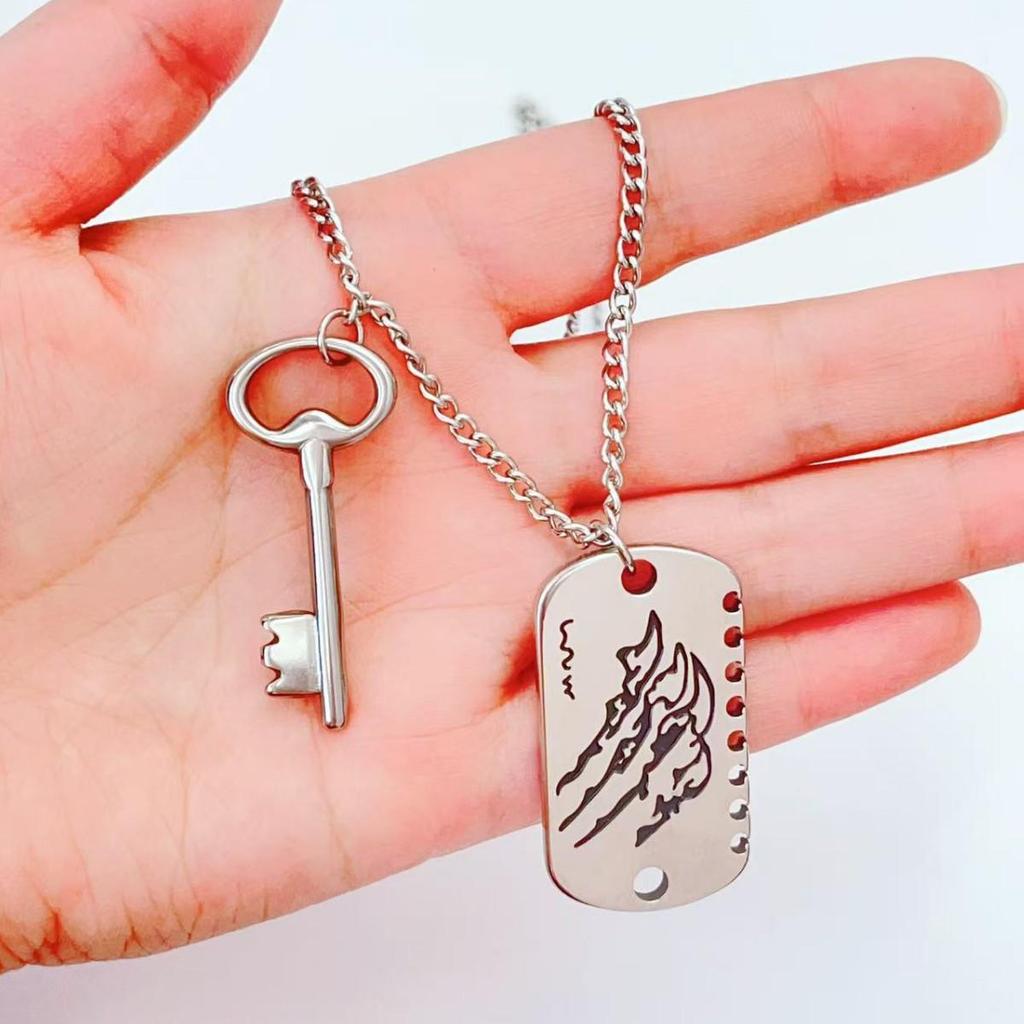 Ожерелье из титановой стали «Любовь и хвост волка из глубокого космоса» - Не тускнеющее, двусторонний дизайн от Ся Ичжэ.