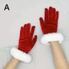 Short Holiday Mitten Plush Velvet Gloves Fashion Christmas Red Gloves  for Costumes