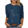 Women Autumn Winter Tops Loose Cat Print Causal Long Sleeve T-shirt Plus Size Top Blouse