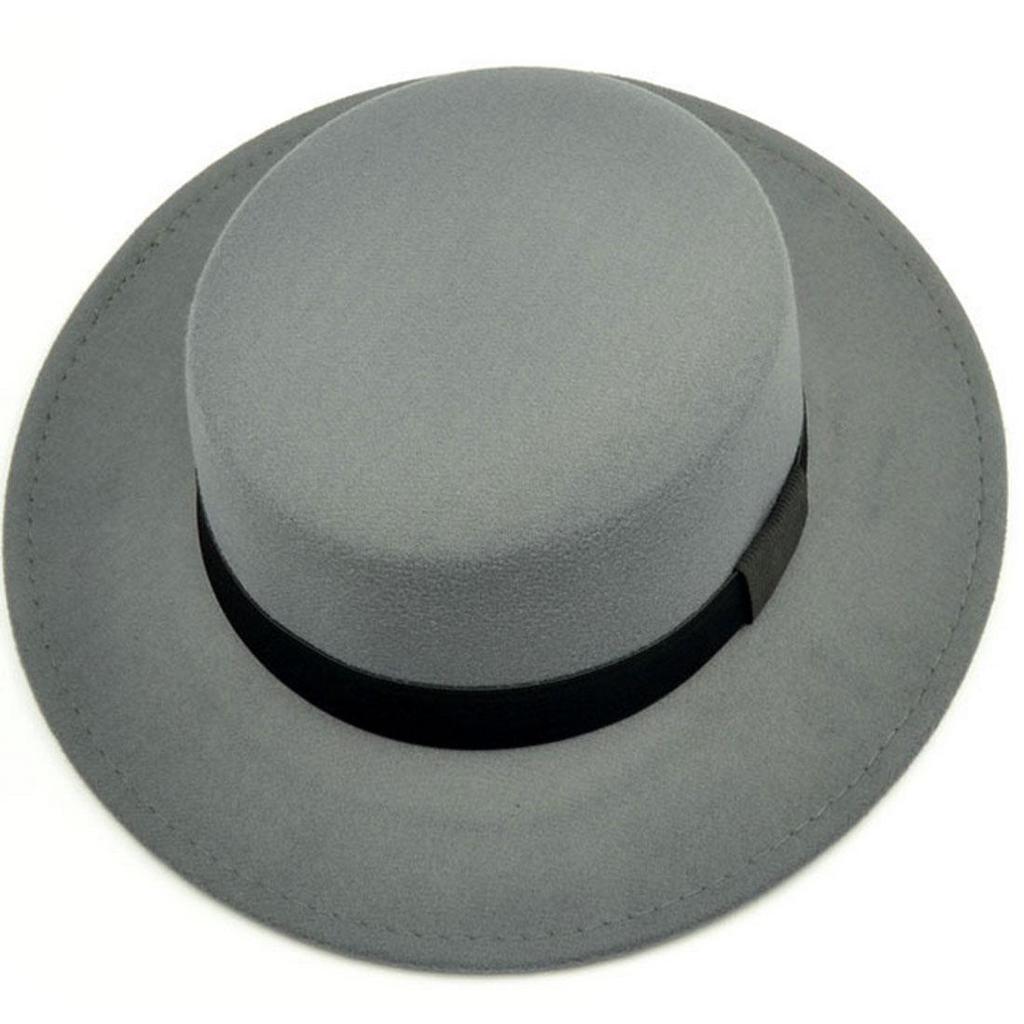 Шерстяная шляпа-каноте с плоским цилиндром для женщин и мужчин, фетровая шляпа с широкими полями, цилиндр, осенне-зимняя шляпа в стиле ретро, ​​джазовая шляпа