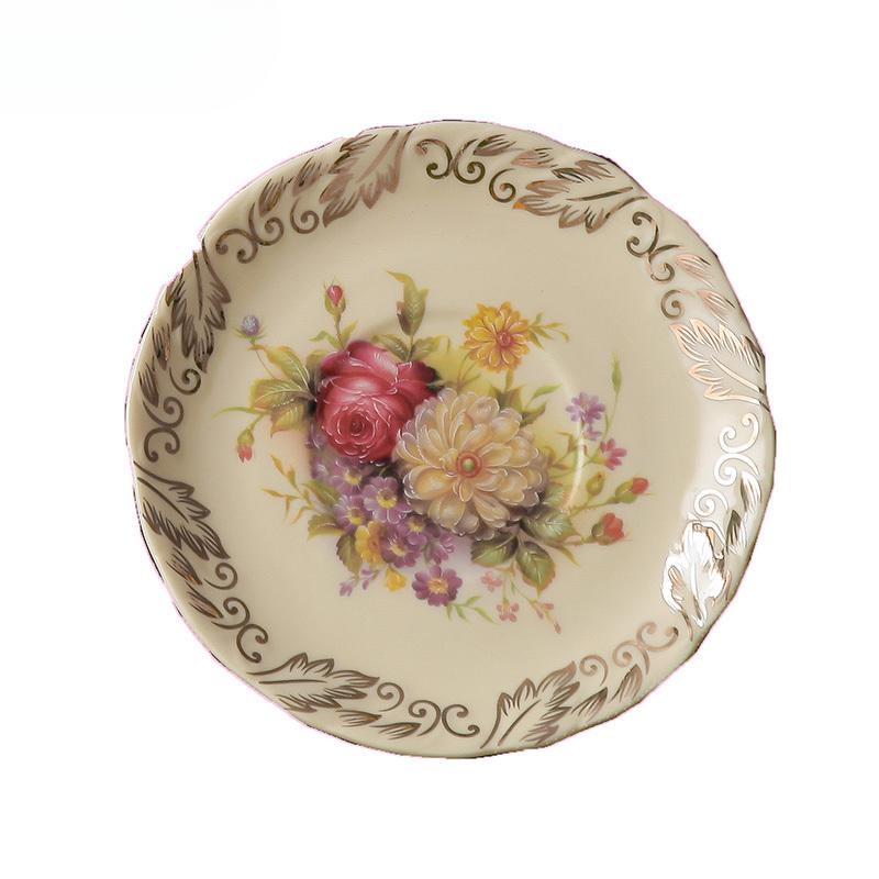 European-style Household Ceramic Snack Plate Creative Dessert Plate Restaurant Tableware Kitchen Supplies Decorative Meal Plate