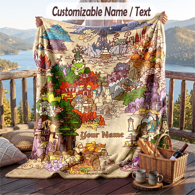 Custom Text Flannel Throw Blanket, Lightweight Cozy Bed Sofa BlanketWorld of Warcraft