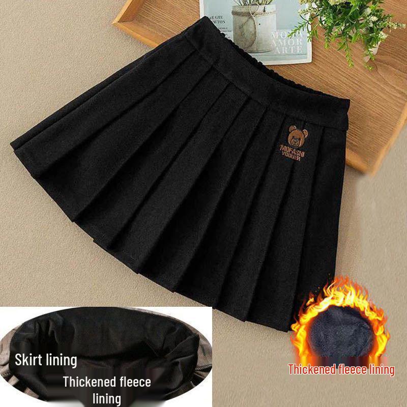 Клетчатая плиссированная юбка для девочек - Осень/Зима 2023, Модная короткая юбка в корейском стиле